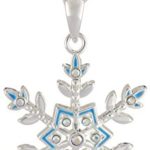 Disney Girls’ “Frozen” Silver-Plated Crystal Snowflake Pendant Necklace, 18″