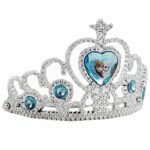 Disney Frozen Tiara Crown – Silver with Blue Elsa and Anna Heart Jewel