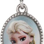 Disney Girls’ “Frozen” Stainless Steel Princess Anna and Elsa Double-sided Dangle Bead Charm