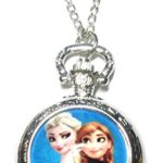 Disney’s Frozen Anna and Elsa Sisters Silvertone Finish Pendant Pocket Watch