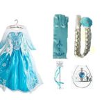 Frozen Dress-Deluxe Elsa Dress-Up PACKAGE-Includes Dress & Accessories (5/6 (130))
