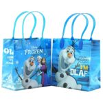 Disney Frozen ” I am Olaf ” Premium Quality Party Favor Reusable Goodie Small Gift Bags 12 (12 Bags)