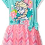 Disney Toddler Girls’ Frozen Dress with Tulle Overlay