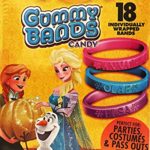 Disney Frozen Elsa, Anna, & Olaf Gummy Bands Candy, Grape, Strawberry, Blue Raspberry by Flix Candy