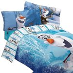 5pc Disney Frozen Full Bedding Set Olaf Build a Snowman Comforter and Sheet Set