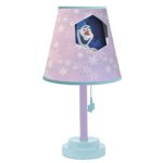 Disney Frozen 40-Watts Adorable Kid’s Shade Table Lamp with Pull Chain Switch, Dimensions: 18 inches high x 9 inches wide x 9 inches long – Blue/Pink