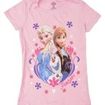 Disney’s Frozen Girl’s Anna, Elsa & Olaf Group T-Shirt – Pink