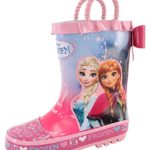 Disney Frozen Elsa Anna Girls Pink Ribbon Rain Boot Shoes Runs Small
