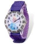 Disney Frozen Elsa Acrylic Case Purple Velcro Time Teacher Watch