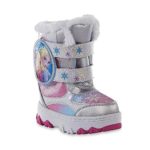 Disney Girls’ Frozen Silver, Pink, & Blue Snow Boot