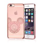 iPhone 6 / 6S, Rose Gold Shiny Mouse Inspired Mandala Zen Tangle Cartoon Pattern Rubber Slim Fit Silicone TPU Case Cover for Apple