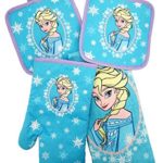 Disney Frozen Sisters 4pc Kitchen Set – Includes Kitchen Towel, Oven Mitt, and 2 Pot Holders