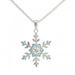 Frozen Snowflake Pendant Necklace 18″ Jewelry