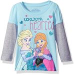Disney Girls’ Toddler Girls’ Frozen Elsa and Anna Warm Hearted Long Sleeve Two-Fer T-Shirt