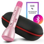 Karaoke-Mike MIKEY: Multipurpose Handheld Wireless Portable Microphone and Speaker for Bluetooth Audio Devices, Use with Androids and iOS in 3 Colors (Pink) Just Add Summer