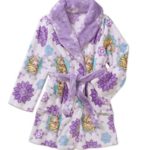 Disney Frozen Girls Elsa Snowflake Plush Robe Bathrobe Pajamas Purple