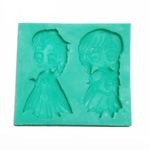 Frozen Sparkle Anna and Elsa Silicone Fondant Mold Chocolate Mold Candy Mold Cake Decorating Mold