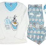 Fashion Disney Frozen Olaf White 3 Piece Fleece Pajama Sleep Set w/Socks