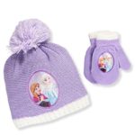 Disney Frozen Elsa Anna Toddler Beanie Hat and Mittens Set