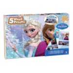 Frozen Disney 5 Wood Puzzles In Wooden Storage Box (styles will vary)