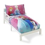 Crown Crafts 4 Piece Disney Frozen Toddler Bedding Set, Sisters Forever