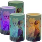 Disney (4 Pack) Frozen Color Changing LED Flameless Candles Unscented Flickering Set Decorative