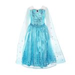 ReliBeauty Girls Sequin Princess Costume Long Sleeve Dress up, Light Blue, 4T