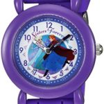 Disney Girl’s ‘Frozen’ Quartz Plastic and Silicone Casual Watch, Color:Purple (Model: WDS000005)
