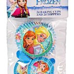 Disney Frozen Cupcake baking cups and toppers (set of 24), multi-colored, 5″