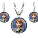 Disney’s Frozen Anna Necklace, Elsa Pendant, Olaf Earrings, Princess Elsa Jewelry, Sven Kristoff Geek Geeky Gift, Arendelle Bridesmaid Wedding Present, Snow Queen Nerd Nerdy Gifts