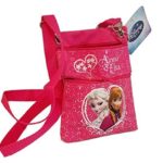 Disney Frozen Pouch / Hand Bag Wallet Purse with Shoulder Strap W/ Extra Pouch on the back Size: 6” x 7.5” Elsa and Anna Pink