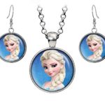 Disney’s Elsa Frozen Necklace, Anna Pendant, Olaf Earrings, Princess Elsa Jewelry, Sven Kristoff Geek Geeky Gift, Arendelle Bridesmaid Wedding Present, Snow Queen Nerd Nerdy Gifts