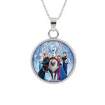 Frozen Disney Pendant Necklace TV Movies Classic Cartoons Superhero Logo Theme Ana Elsa Olaf Premium Quality Detailed Cosplay Jewelry Gift Series