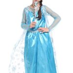 Spooktacular Girls’ Ice Princess Ela Dress-Up Costume Set with Fairy Wand, XL