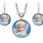 Disney’s Frozen Elsa Necklace, Anna Pendant, Olaf Earrings, Princess Elsa Jewelry, Sven Kristoff Geek Geeky Gift, Arendelle Bridesmaid Wedding Present, Snow Queen Nerd Nerdy Gifts