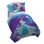 Disney Frozen Magical Winter Elsa & Anna 5 Piece Bedding Comforter Sheet Set Bed in A Bag, Twin