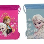 New Disney Frozen Queen Elsa Drawstring String Backpack School Sport Gym Tote Bag!- Set of 2 Bags (Pink + Baby Blue)
