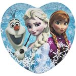 Zak! Designs Heart Shaped Plate with Elsa, Anna and Olaf from Frozen, Break-resistant and BPA-free Melamine