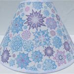 Snowflake Lamp Shades / Children’s Snowflake Lamp Shade with Pink, Purple and Blue Snow Flakes