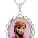 Disney Girls’ Frozen Silver-Plated Anna Pendant Necklace, 18″