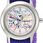 DISNEY Girl’s Frozen Olaf’ Quartz Stainless Steel and Nylon Casual Watch, Color:Purple (Model: WDS000207)
