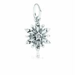 791564CZ Pandora Disney Dangle Frozen Snowflake Clear CZ Bead Charm