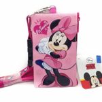 Disney Lanyard with ID Badge Holder Wallet Coin Purse Ticket Key Chain (Minnie Mouse PINK)