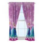 Disney Frozen Kids Room Window Curtain Panels with Tie Backs, 82″ x 63″, Dark Purple