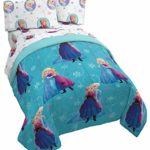 Jay Franco Disney Frozen Swirl 4 Piece Twin Bed Set – Includes Reversible Comforter & Sheet Set – Bedding Features Elsa & Ana – Super Soft Fade Resistant Polyester – (Official Disney Product)