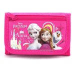 Disney Frozen Elsa Anna and Olaf Character Hot Pink Trifold Wallet