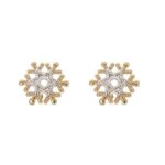 Disney Frozen 14kt Yellow Gold Snowflake Stud Earrings