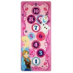 Disney Frozen Hopscotch Toys Rug Anna, Olaf, Elsa Bedding Play Mat Game Rugs w/ 2 Snow Flakes Toy, 26″x58″
