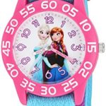 Disney Girl’s ‘Frozen’ Quartz Plastic and Nylon Watch, Color:Blue (Model: W002993)