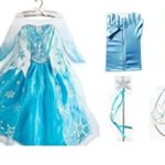 Frozen Dress-Deluxe Elsa Dress-Up PACKAGE-Includes Dress & Accessories (2T/3T (100))
